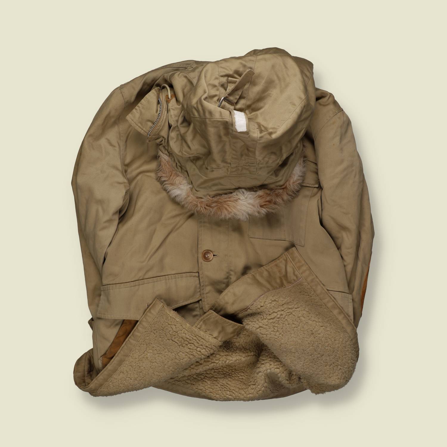 1960s | Zero King | Hooded Sherpa-Lined Coat | Tan – XXXL