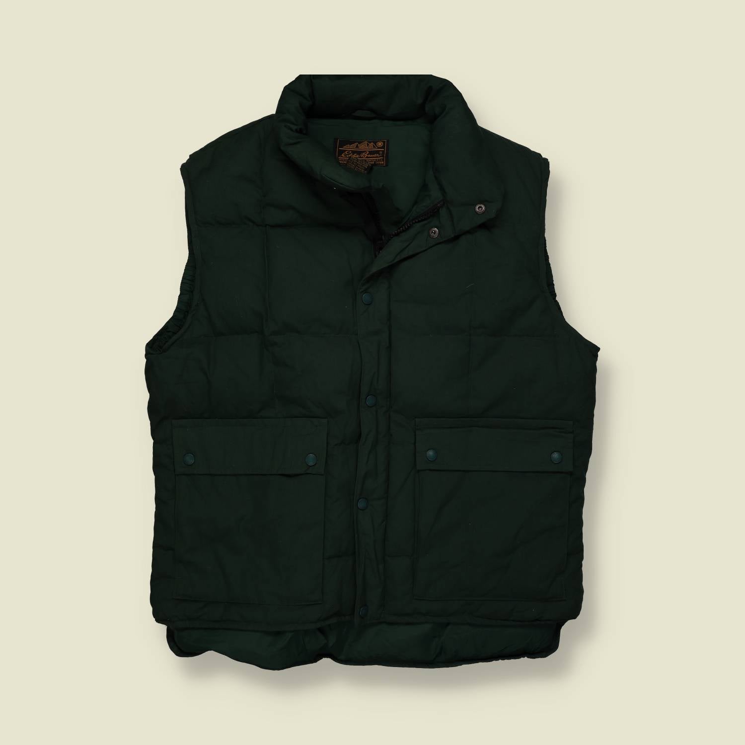 1990s | Eddie Bauer | Quilted Gilet | Forest Green – XL