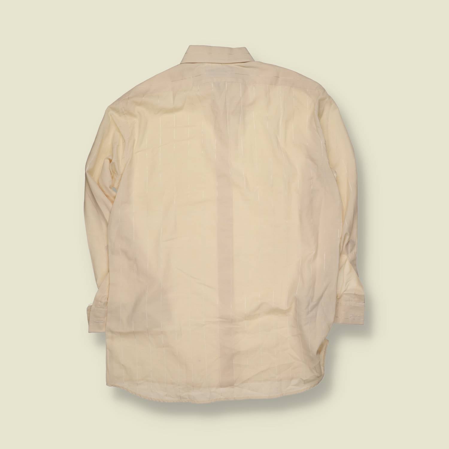 1970s | Made In France | Formal Shirt | Cream Subtle Stripe - XL