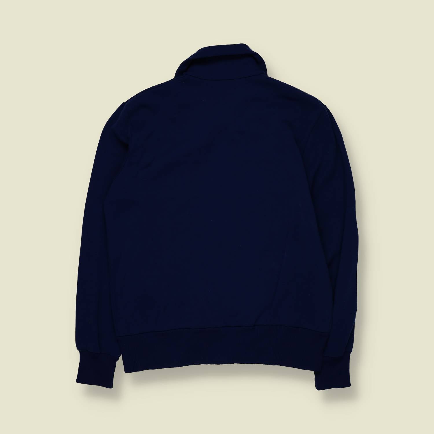 1970s | Helanca | Polyester Track Top | Navy With White Stripe - XS