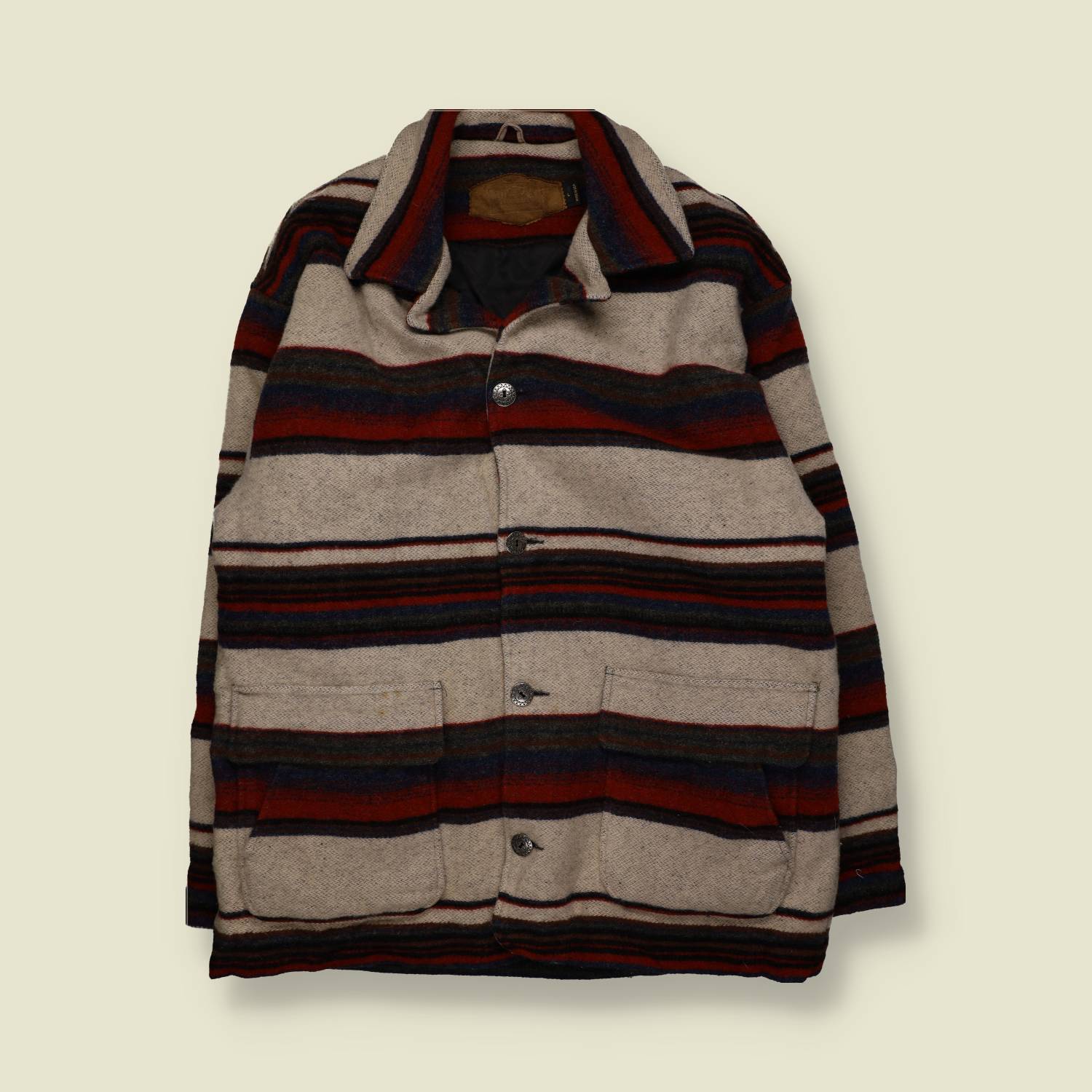 1980s | Woolrich | Wool Blanket Coat – Stripe - XL