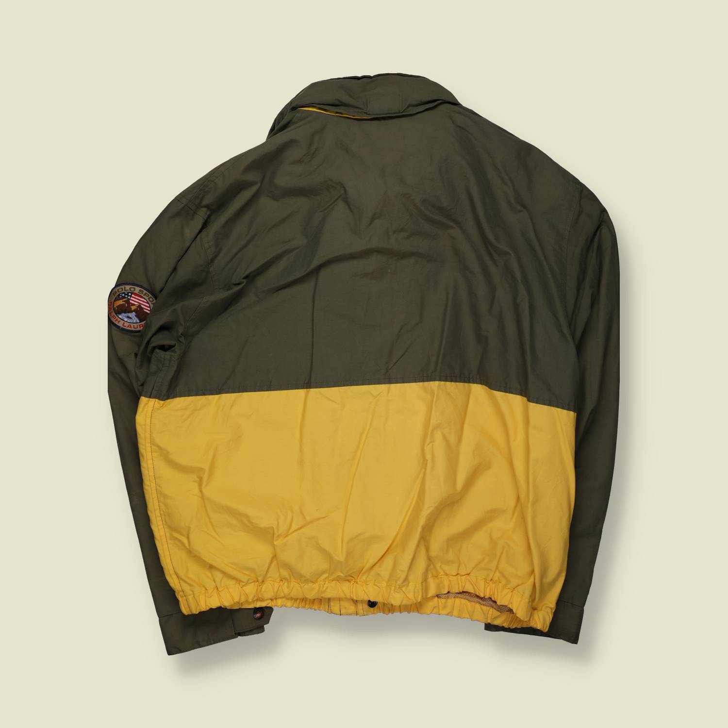 1990s | Polo Sport Ralph Lauren | Colour Block Field Jacket – Olive & Yellow - XL