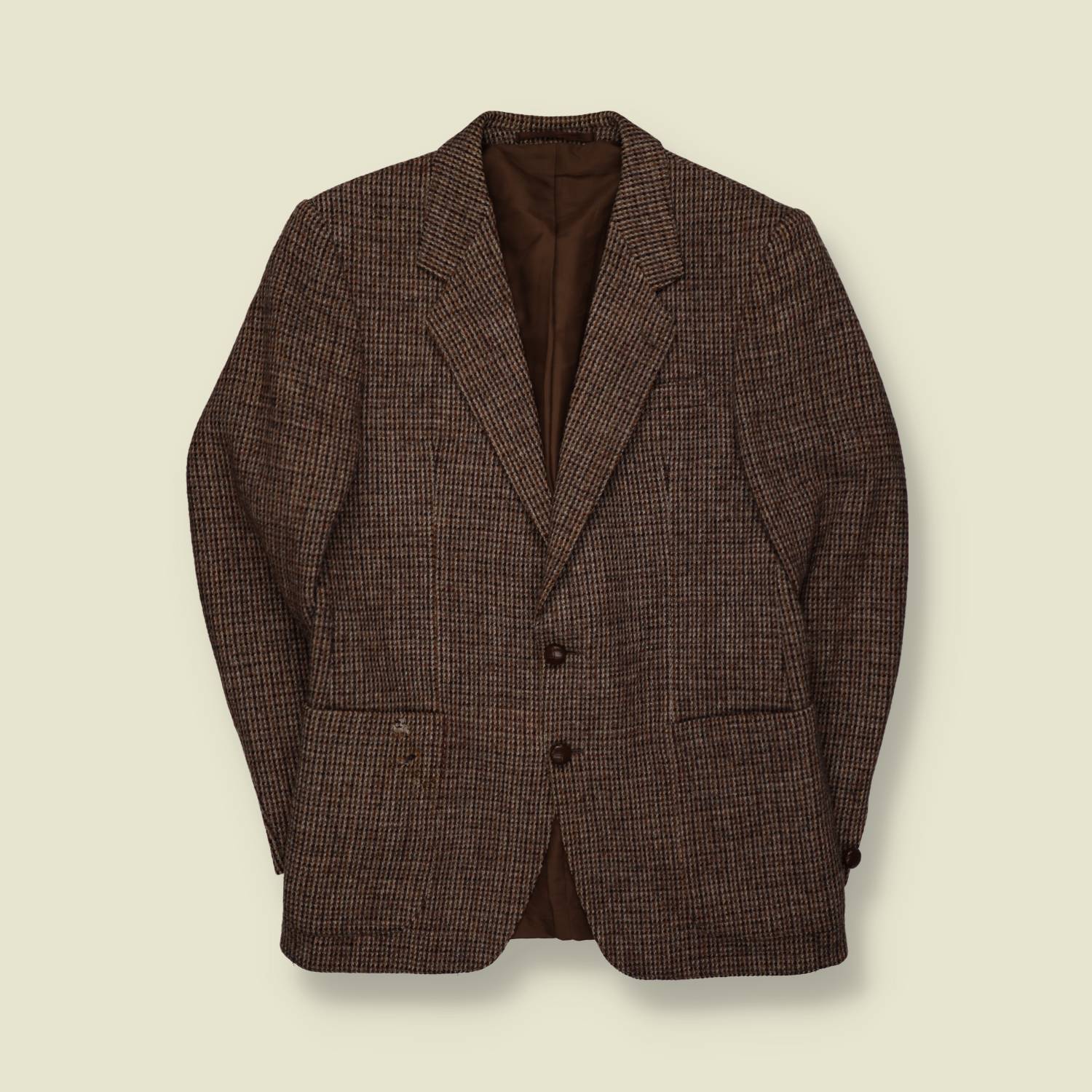 1970s | Harris Tweed | Wool Blazer | Brown Check – S