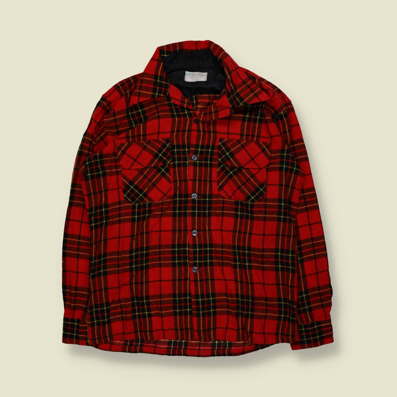 1970s | JCPenney | Flannel Shirt | Red Plaid – L