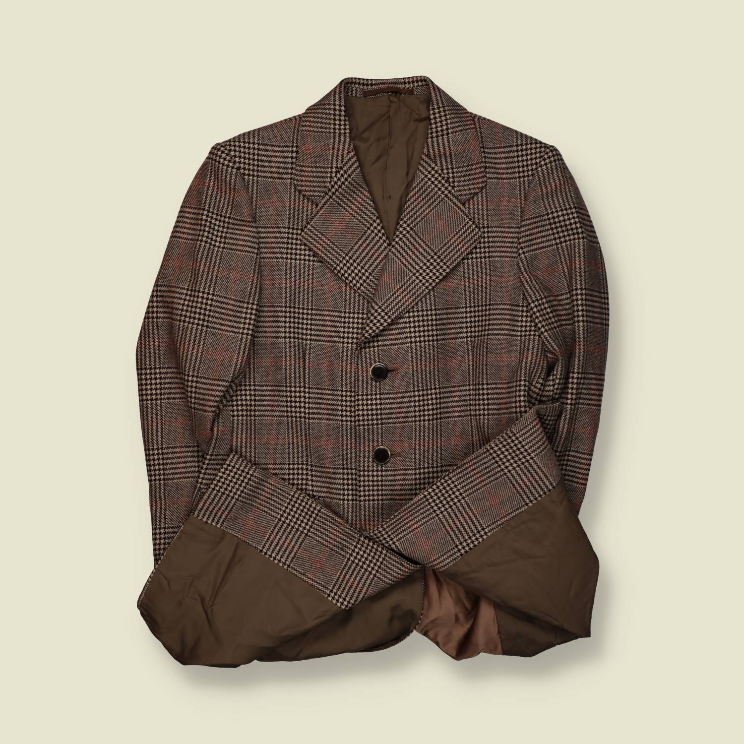 1970s | Made in Italy | Car Coat | Brown Check – M