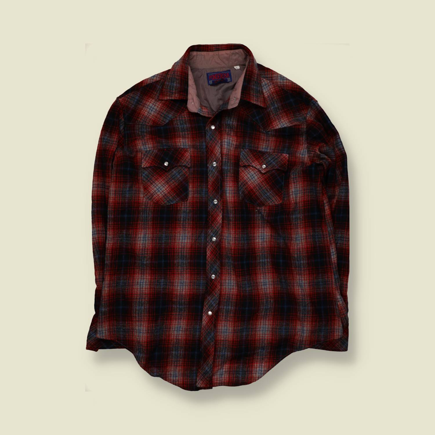 1970s | Ponderosa | Western Flannel Shirt | Red Plaid – XXL