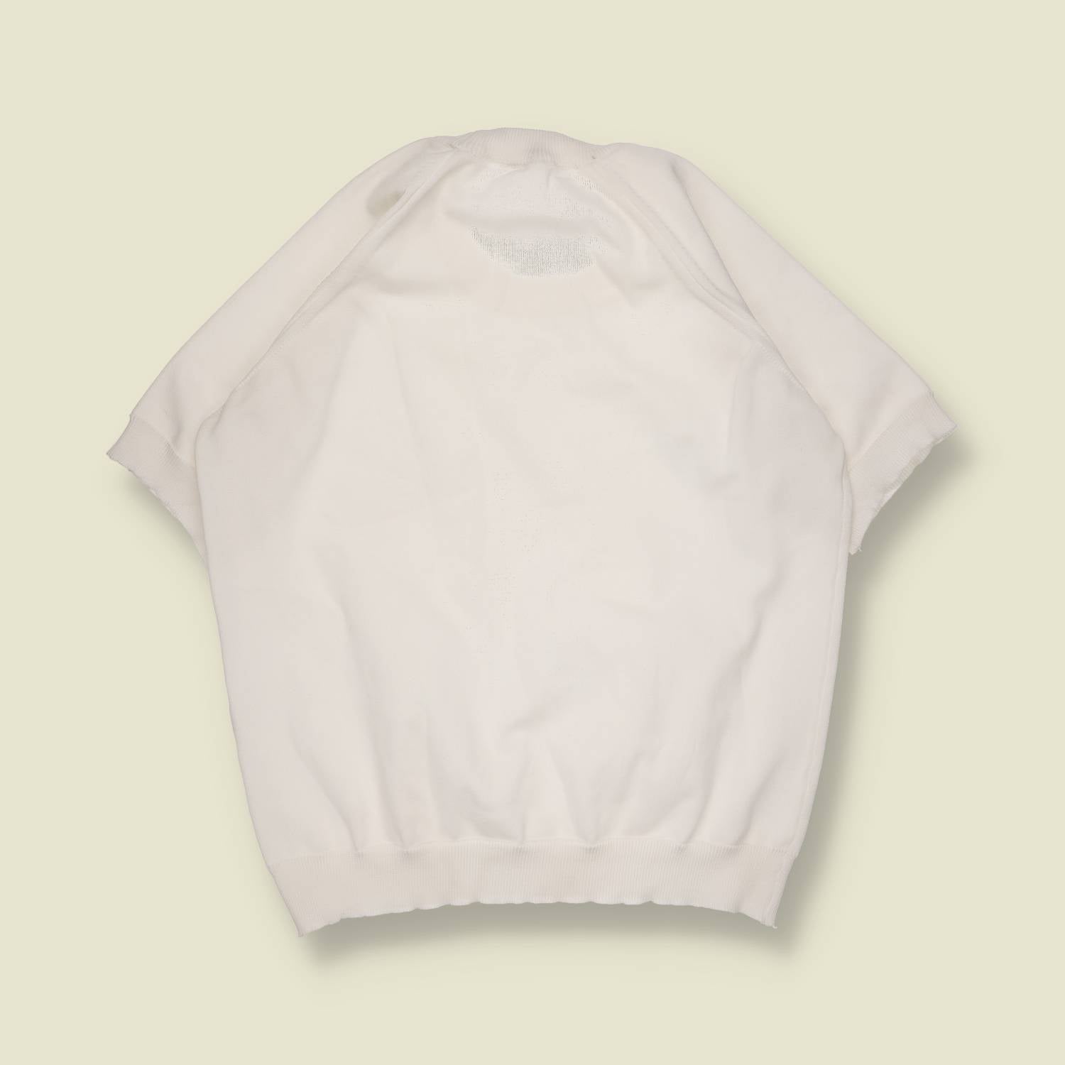 1970s | Short Sleeve Knit Top | Off White – 10