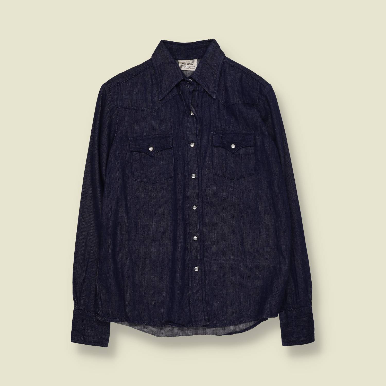 1970s | Denim Western Shirt | Dark Indigo - 10
