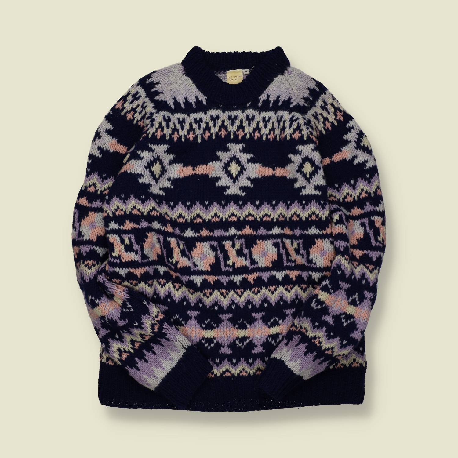 1970s | Hand Knit | Fair Isle Wool Jumper - M/L