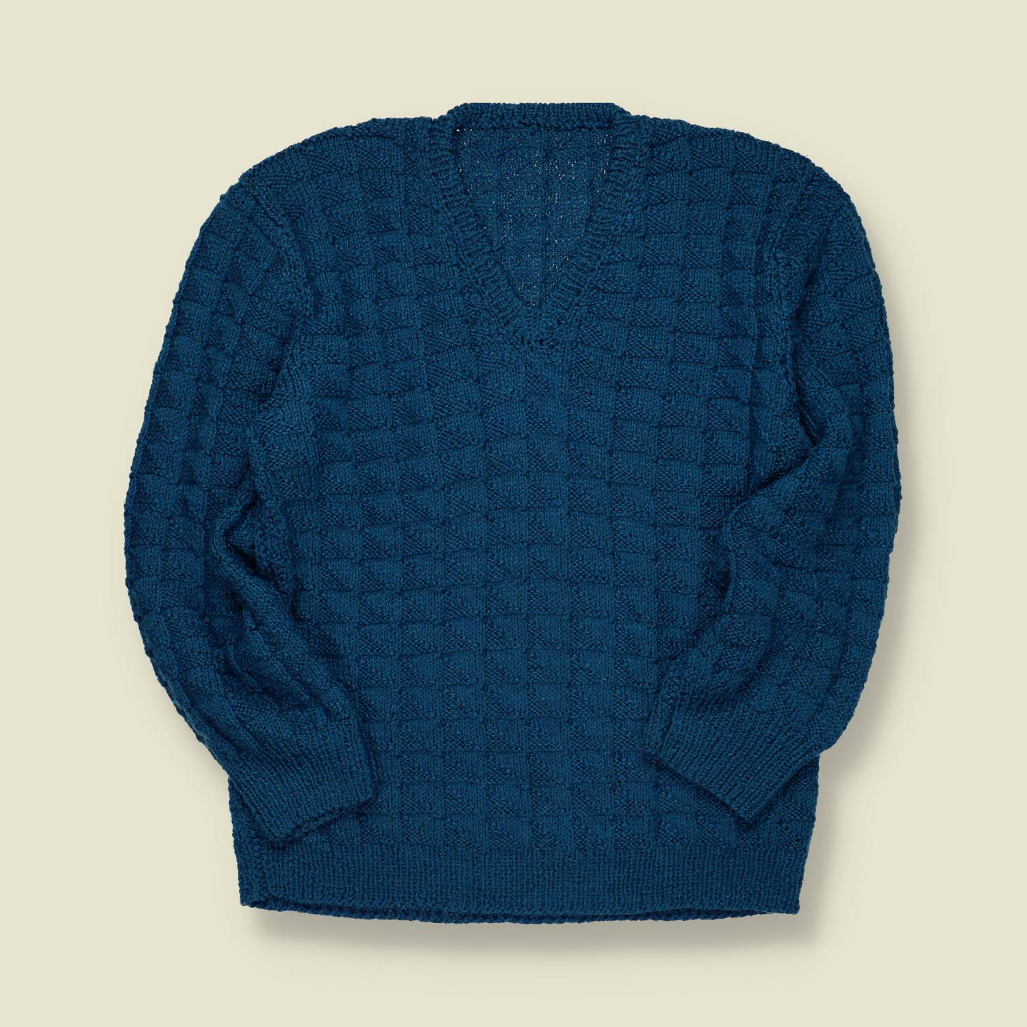 1970s | Hand Knit | Textured Wool Jumper - S