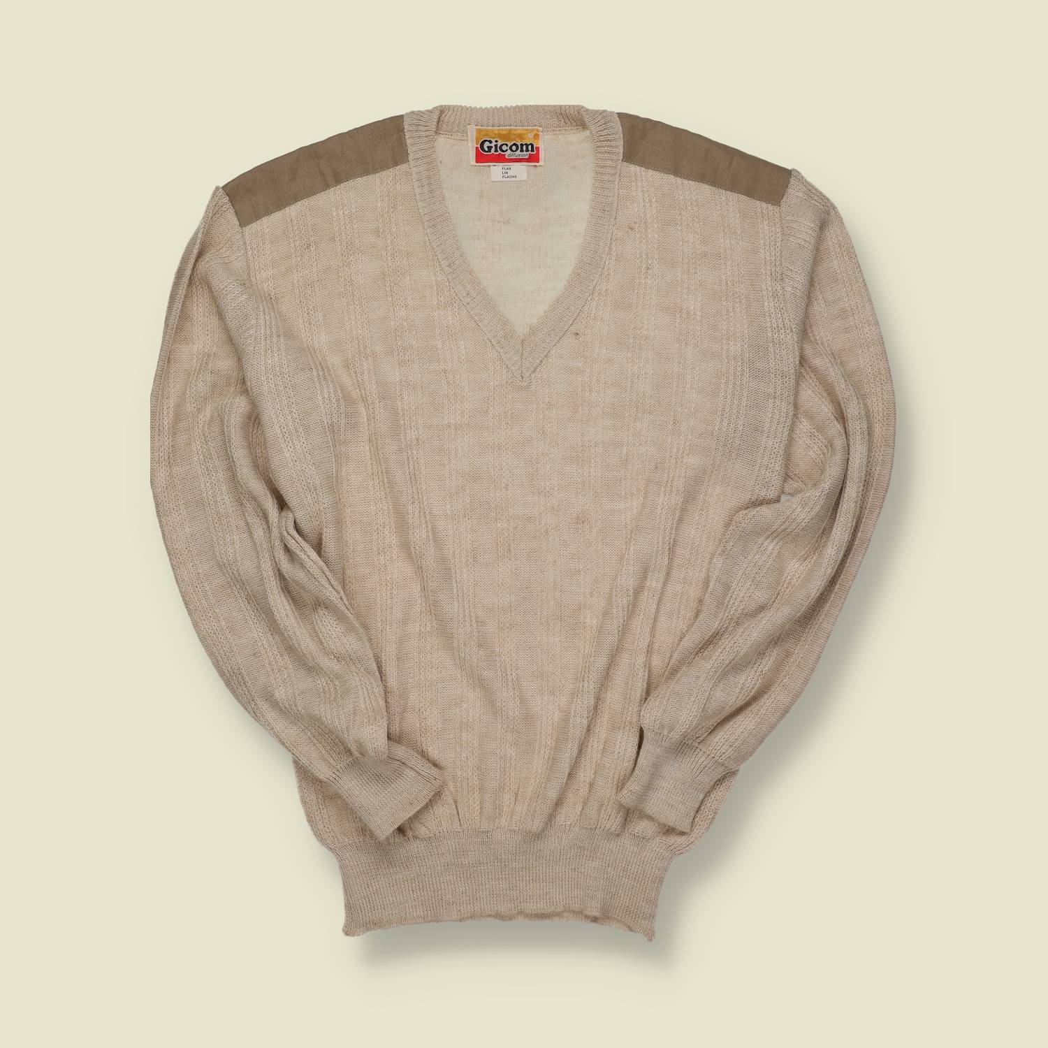 1970s | Gicom | V-Neck Knit Jumper - S