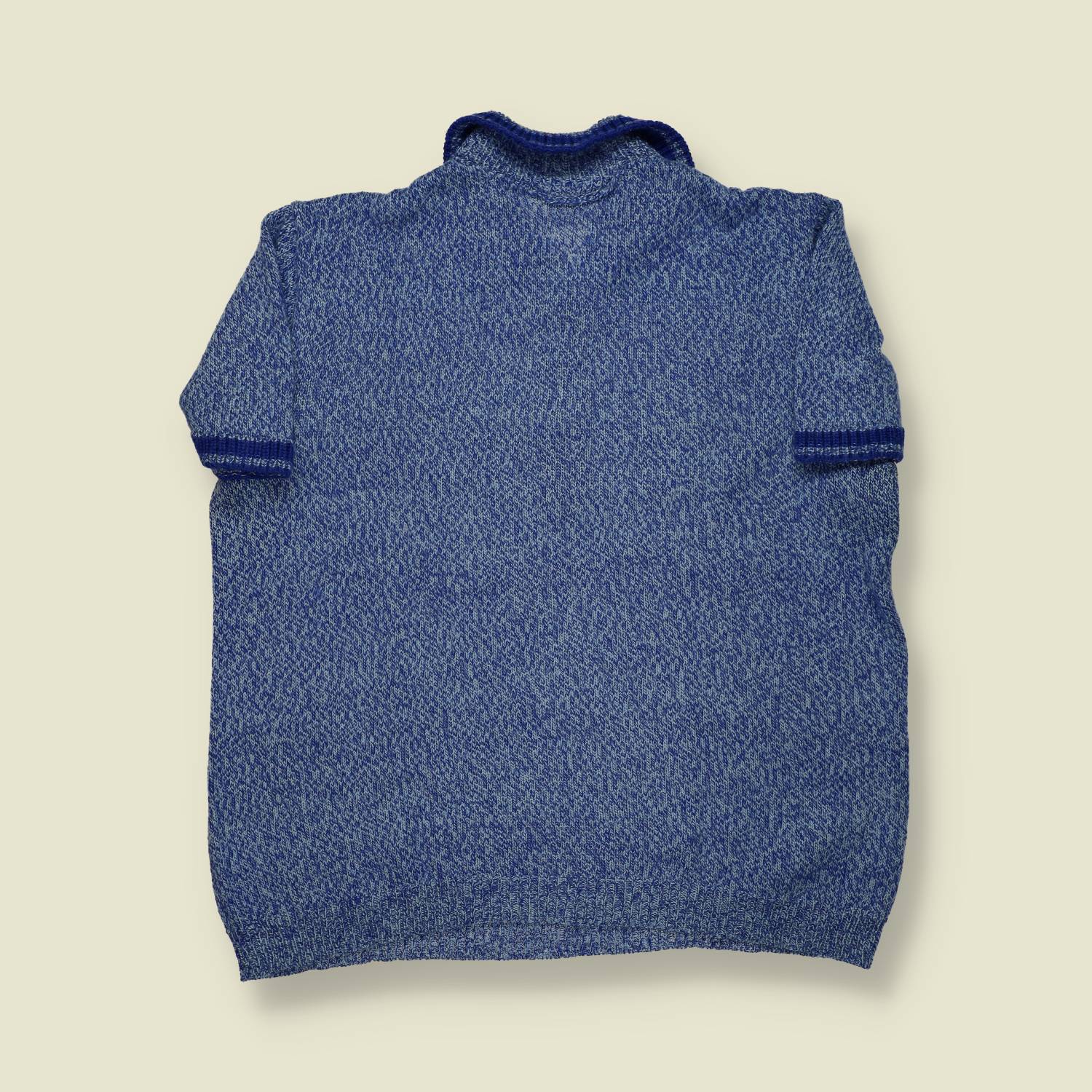 1970s | Hand Knit | Wool Polo Knit - L