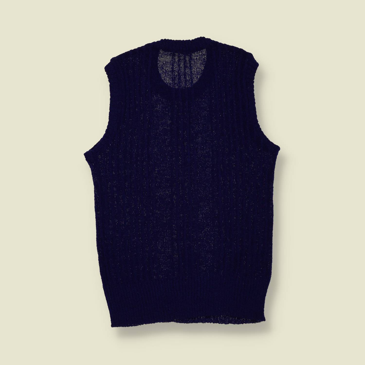1970s | Unbranded | Knitted Tank Top – Navy - XXS