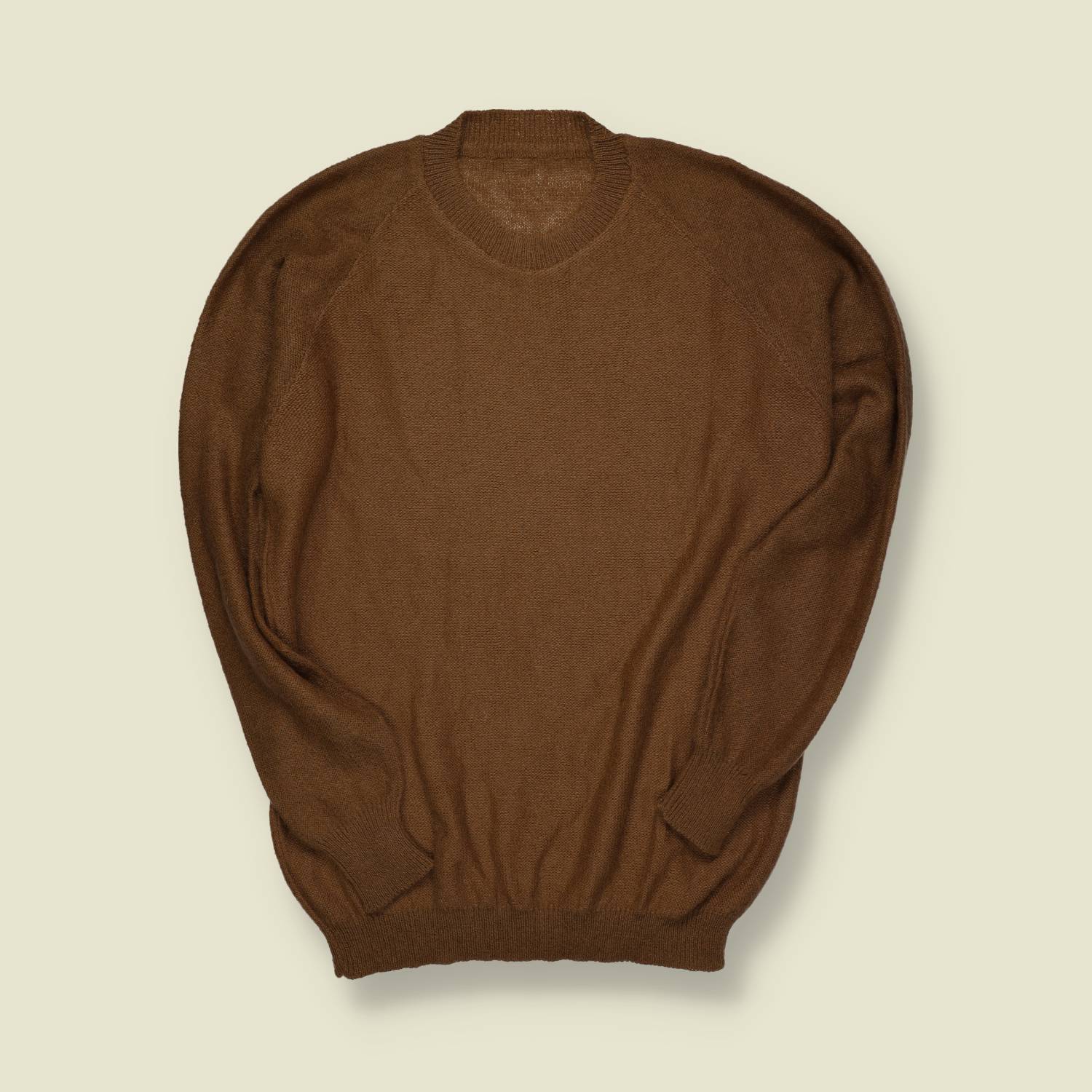 1960s | Unbranded | Raglan Sleeve Wool Knit – Brown - M