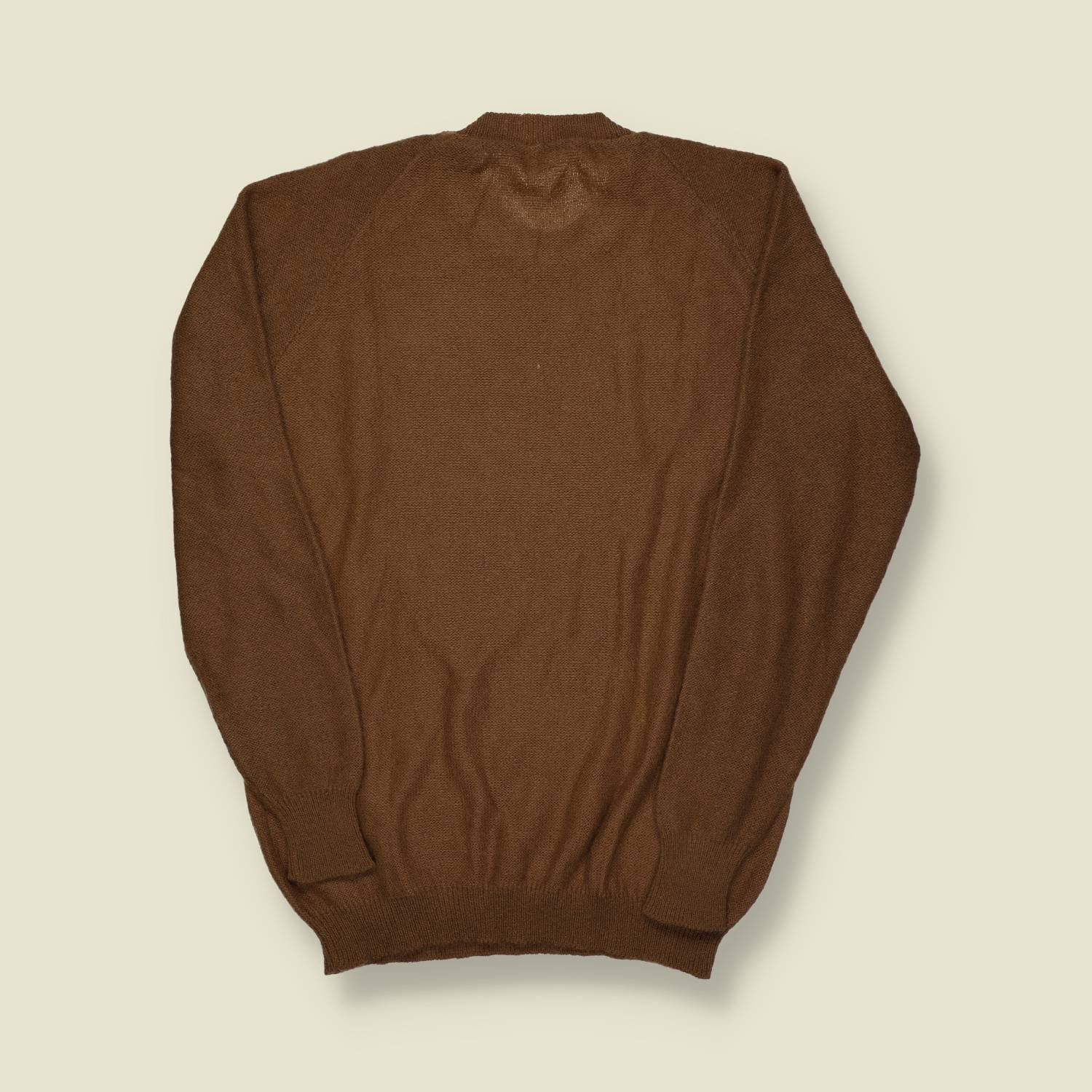 1960s | Unbranded | Raglan Sleeve Wool Knit – Brown - M