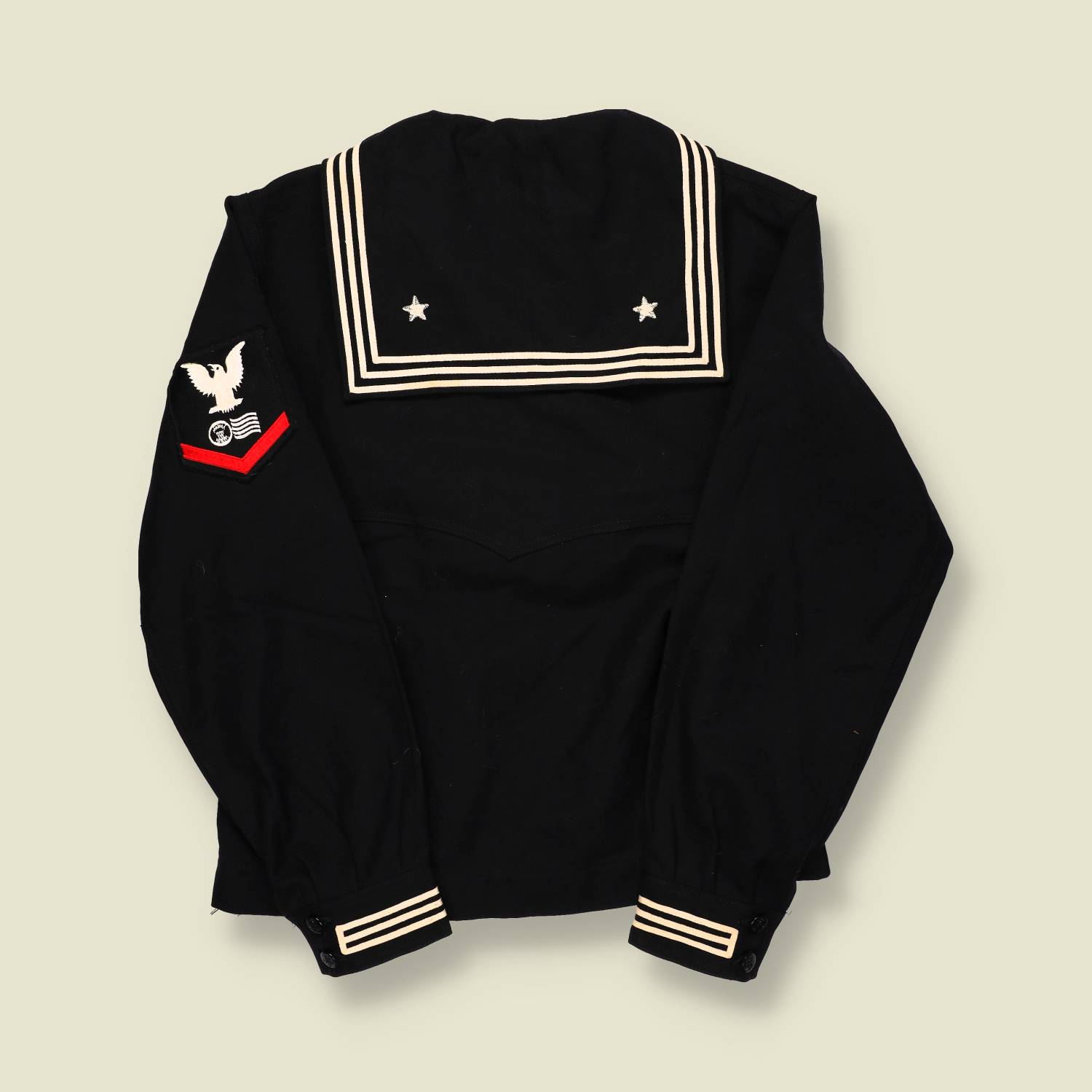 1970s–80s | US Navy | Wool Hooded Uniform Jacket – Black - S