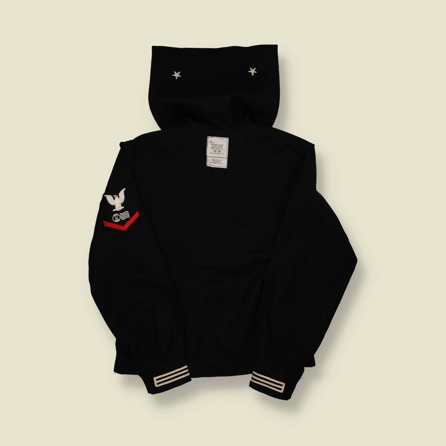 1970s–80s | US Navy | Wool Hooded Uniform Jacket – Black - S