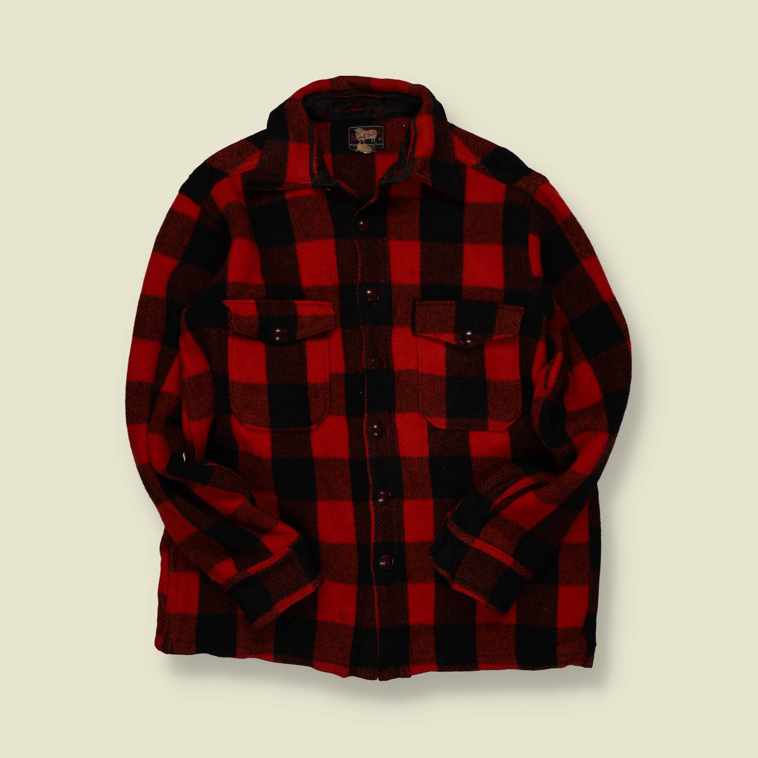 1950s | Woolrich | Wool Buffalo Check Shirt – Red/Black - M/L