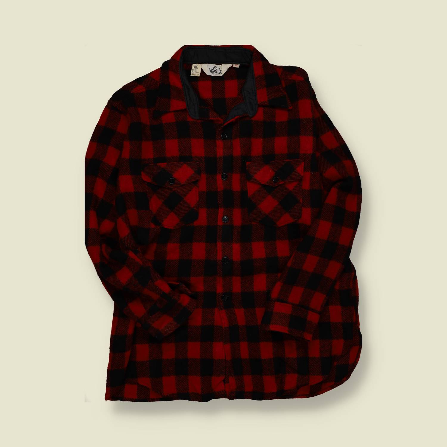 1970s | Woolrich | Wool Buffalo Check Shirt – Red/Black - XL
