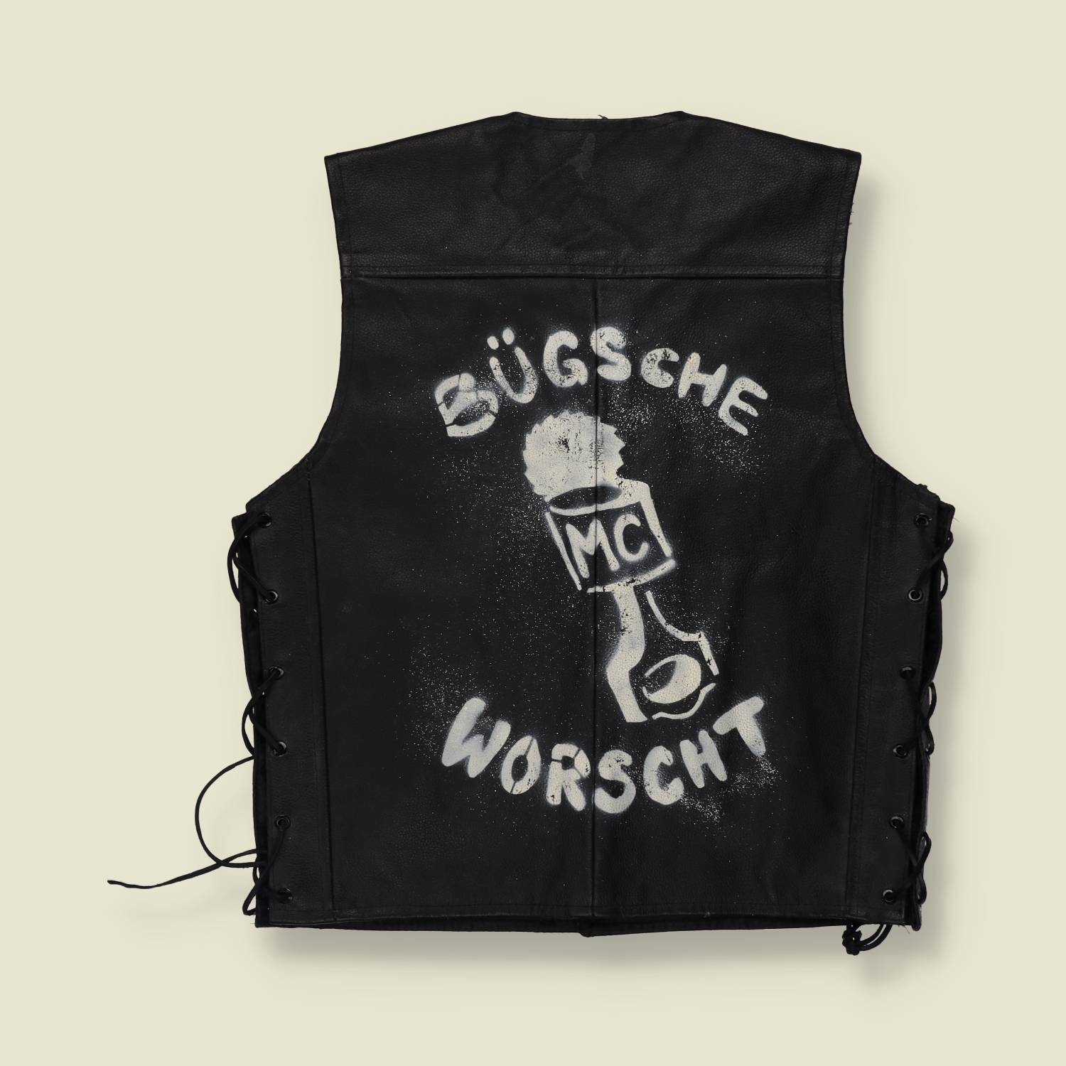 1980s–1990s | Leather Biker Gilet - S