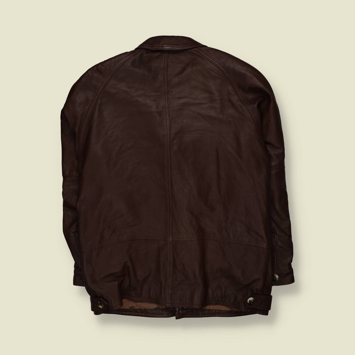 1980s | Brown Leather Coat - L