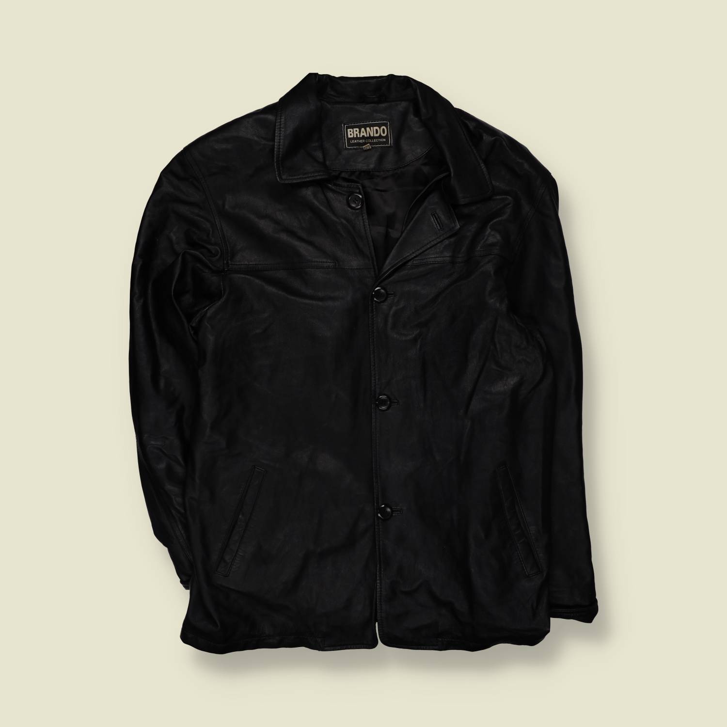 1990s | Brando | Lightweight Leather Jacket - L