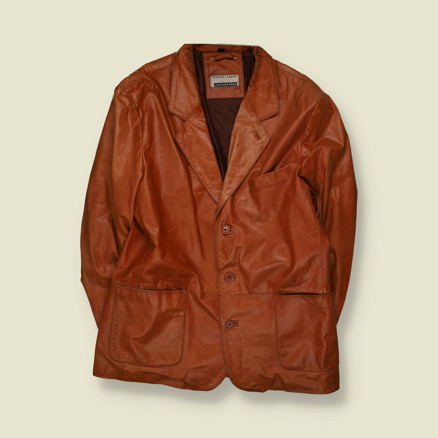 1980s | Royal Lakes | Leather Blazer | Brown - L