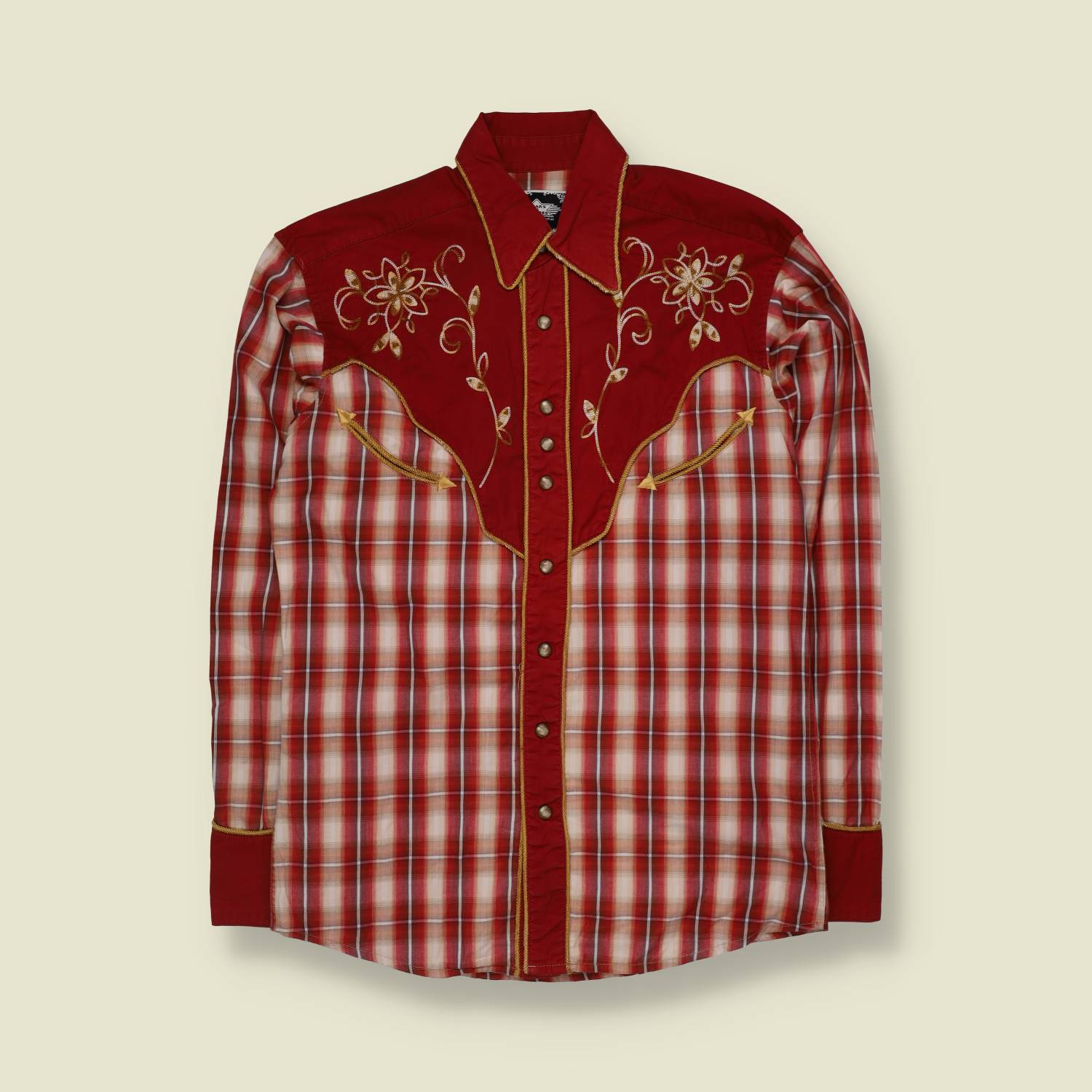1990s | Stars And Stripes | Western Shirt | Red Check - S