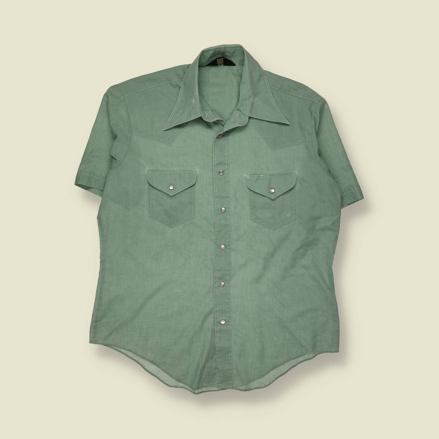 1970s | Sears | Western Shirt | Green - 3XL