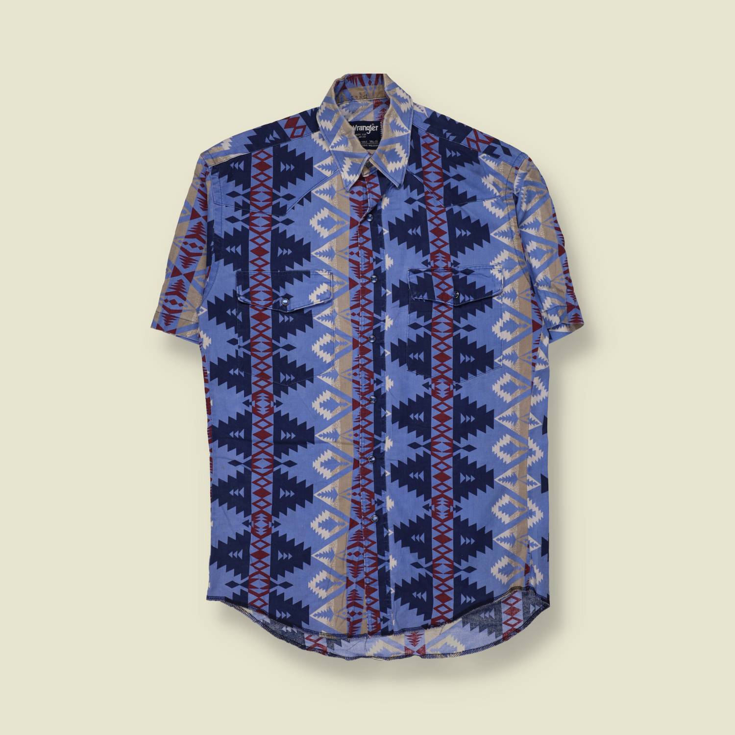 1980s | Wrangler | Short Sleeve Western Shirt | Patterned - M