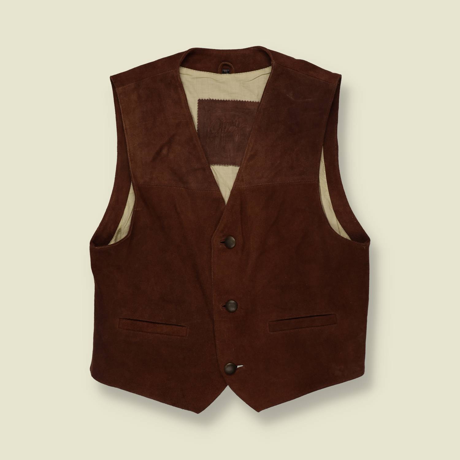 1980s | Gipsy | Suede Leather Gilet | Brown – M