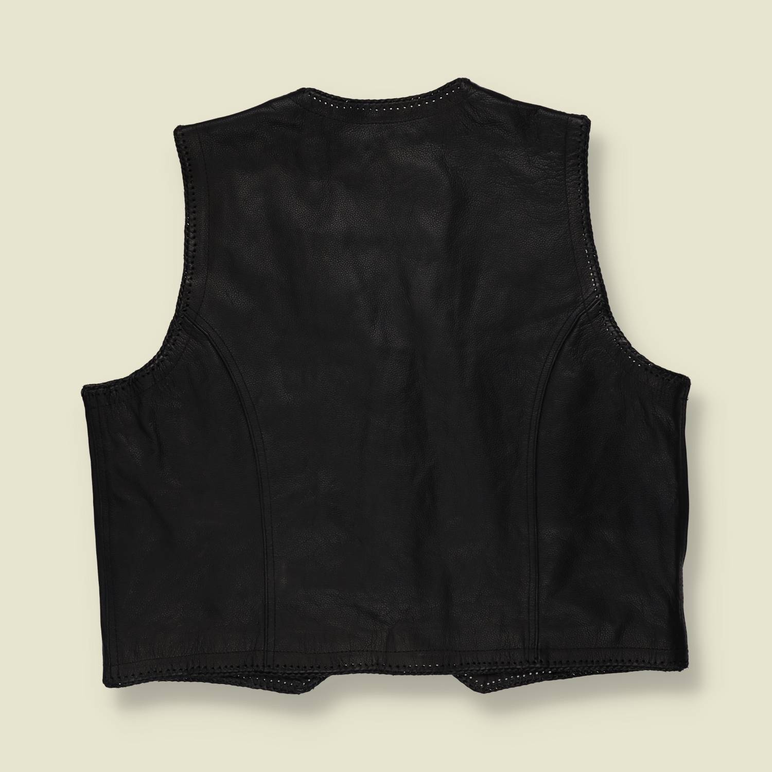 2000s | MDM | Leather Gilet | Black - XL