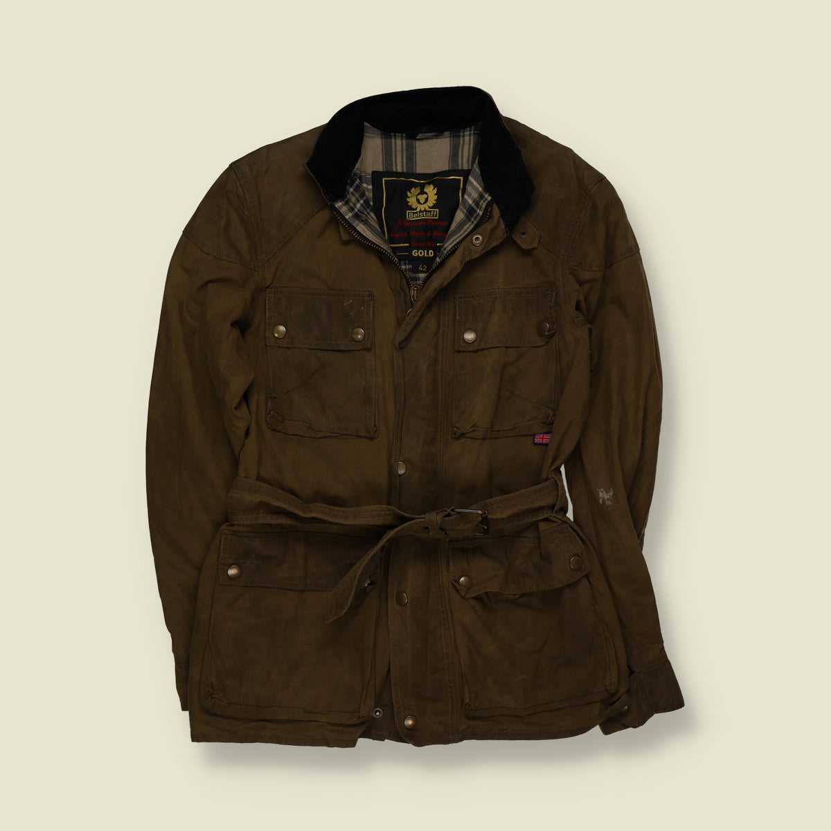 1990s | Belstaff | Waxed Cotton Trialmaster Jacket | Brown - XXS