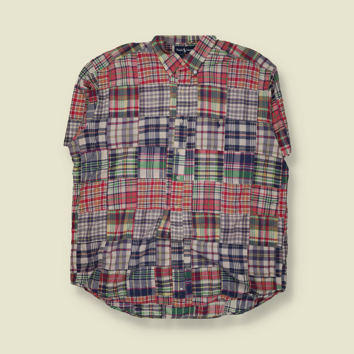 1990s | Ralph Lauren Patchwork Madras Check Shirt | Multicolour - 5XL