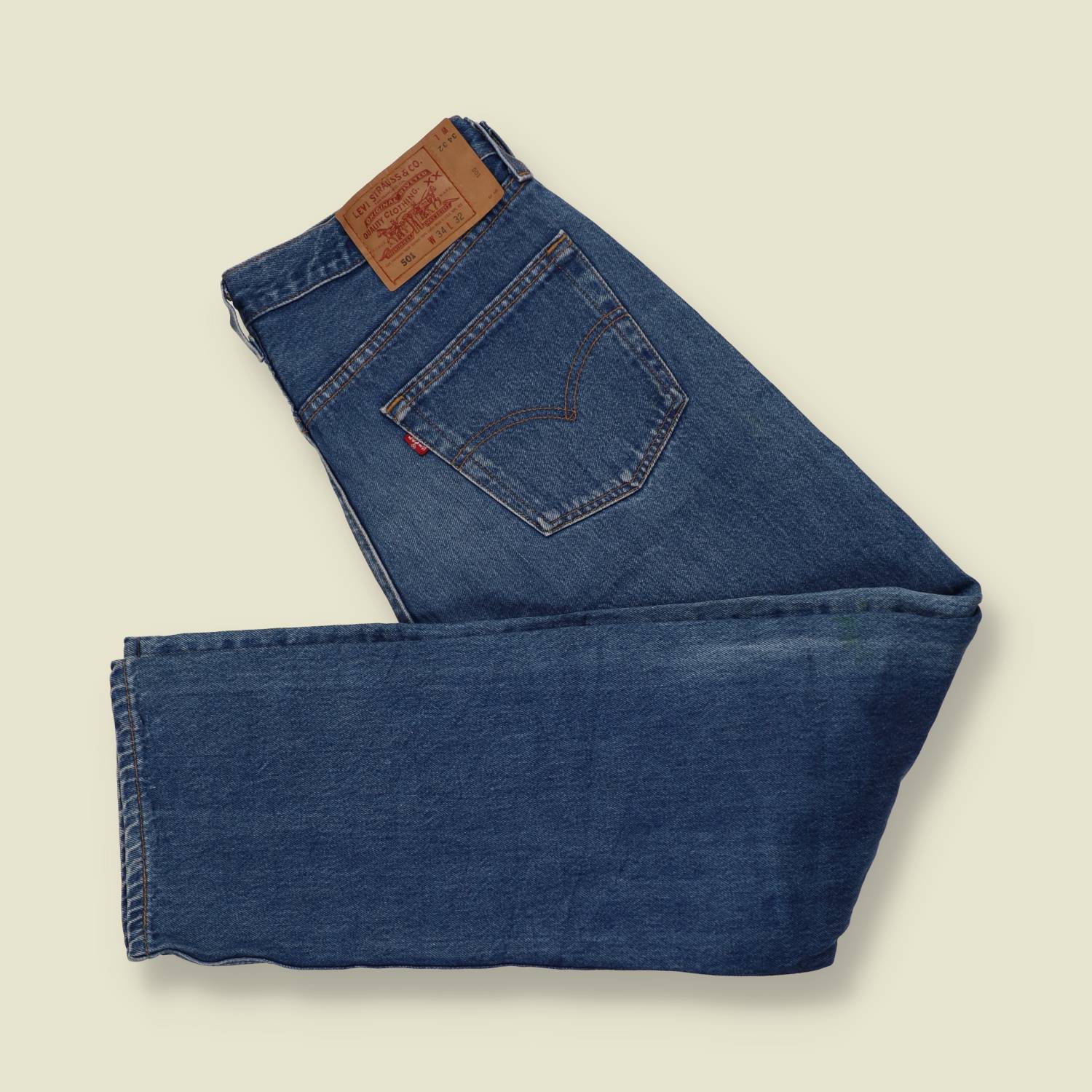 1980s-90s | Levi's | Blue 501 Straight Leg Jeans - Made in USA - w34