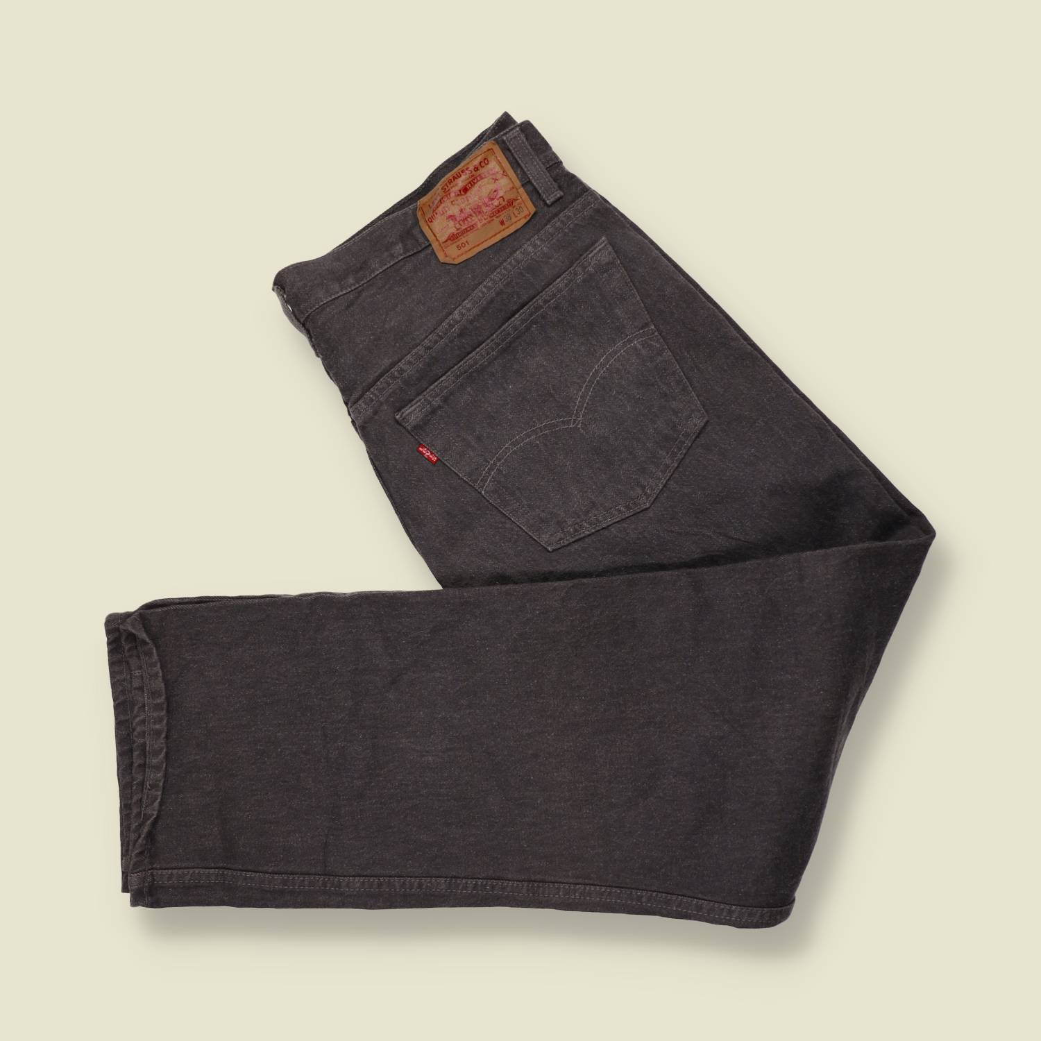 1980s-90s | Levi's | Charcoal 501 Straight Leg Jeans - Made in USA - w38