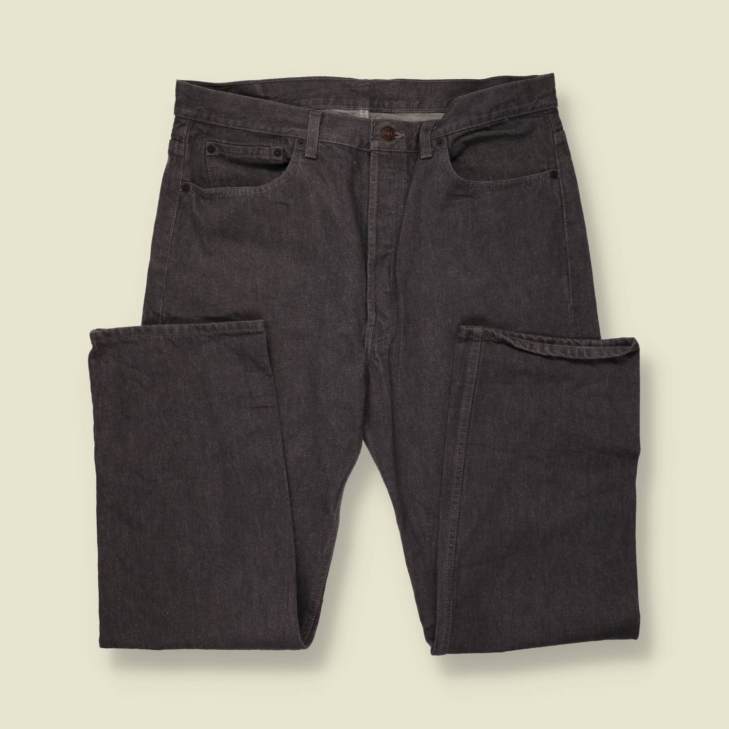 1980s-90s | Levi's | Charcoal 501 Straight Leg Jeans - Made in USA - w38
