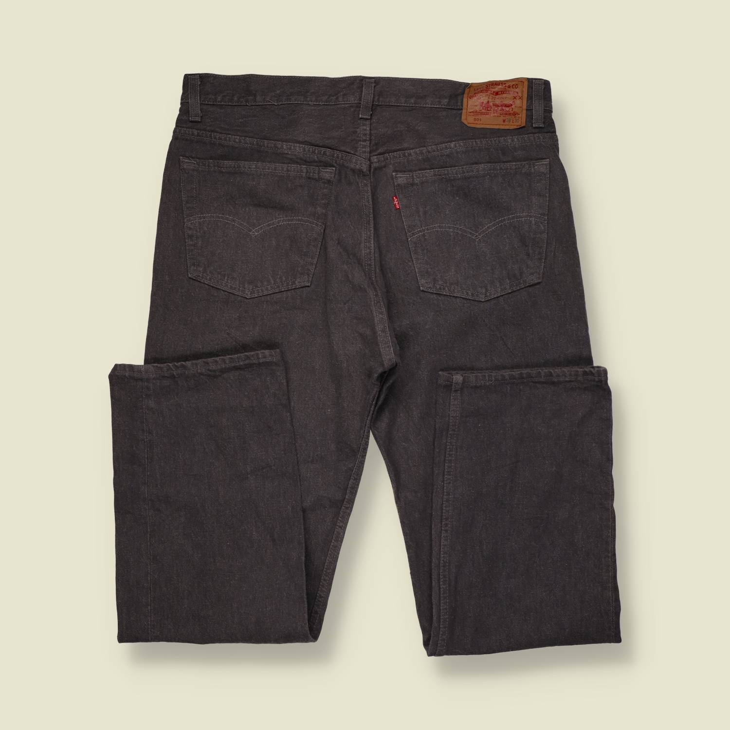 1980s-90s | Levi's | Charcoal 501 Straight Leg Jeans - Made in USA - w38