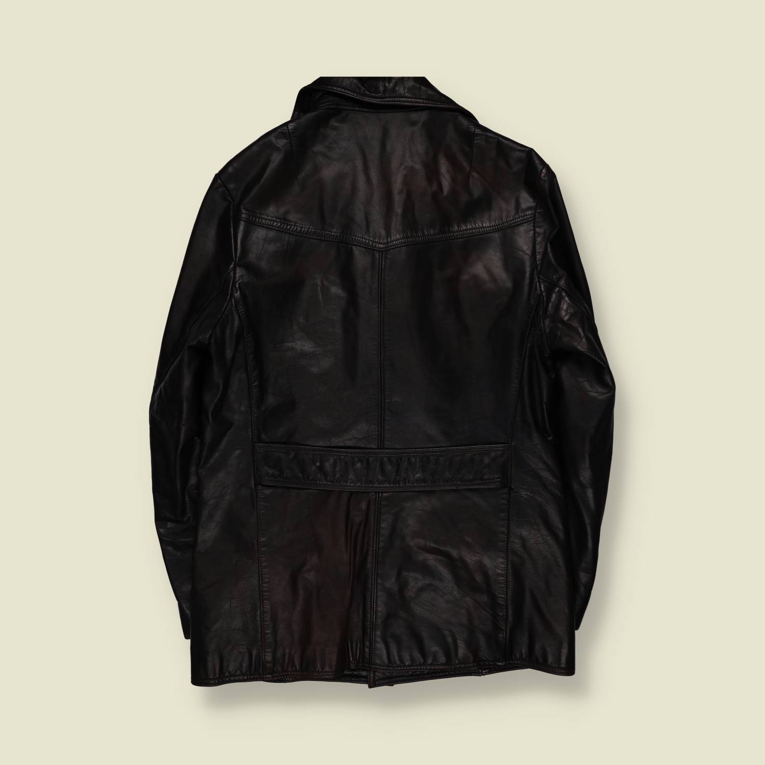 1970s | Leather Button Front Jacket - S