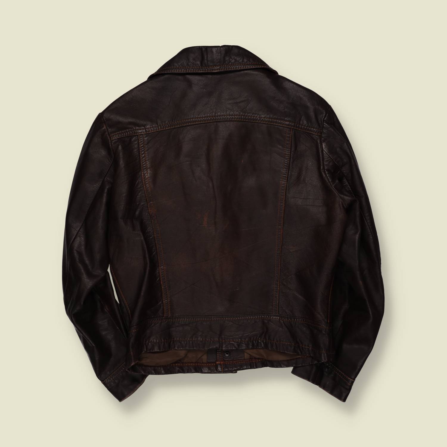 1970s | Dark Brown Leather Snap Front Jacket - Made in Argentina - XXS