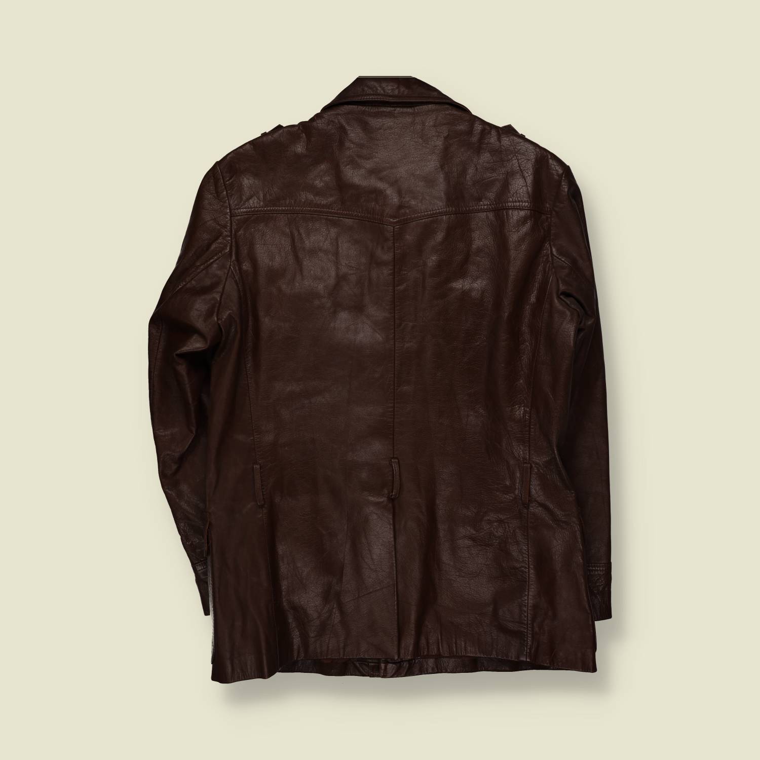 1970s | Dark Brown Leather Button Front Field Jacket - M