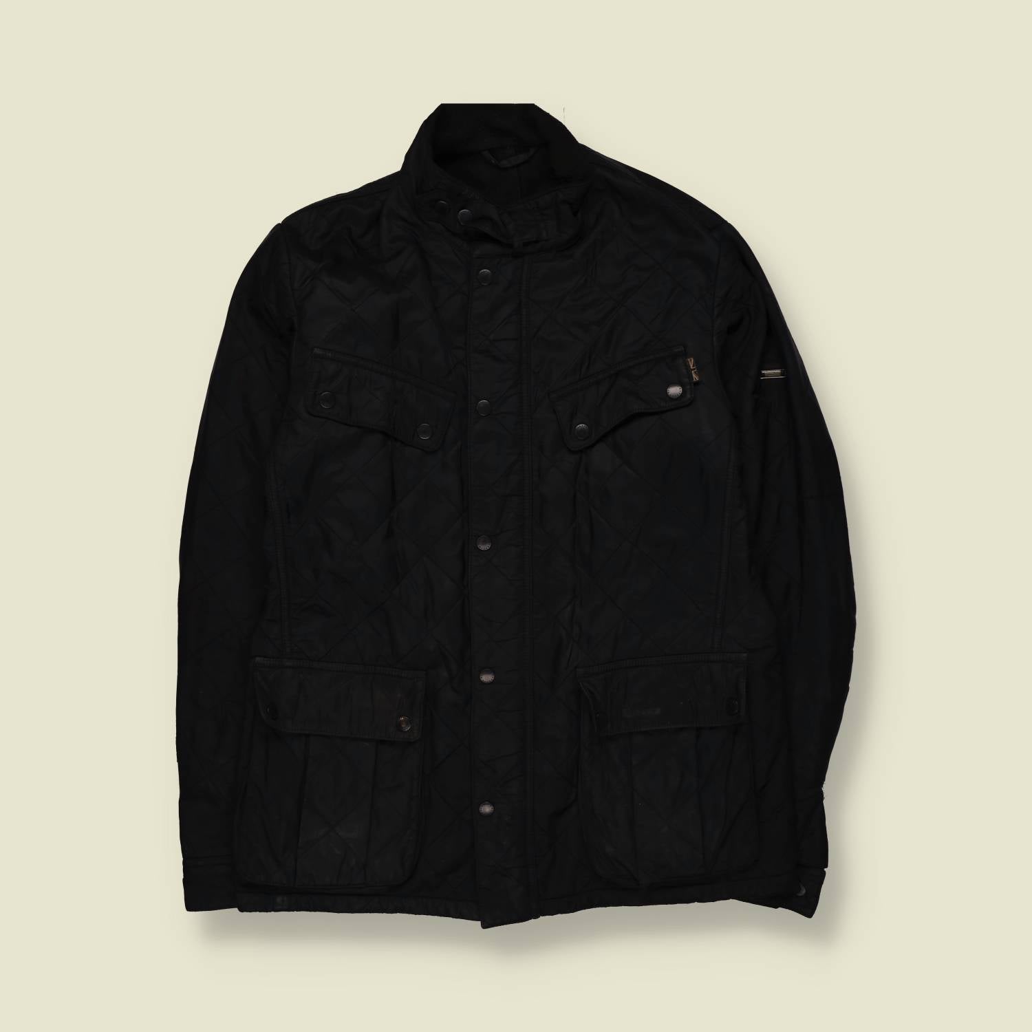 2000s | Barbour International | Black Quilted Jacket - S
