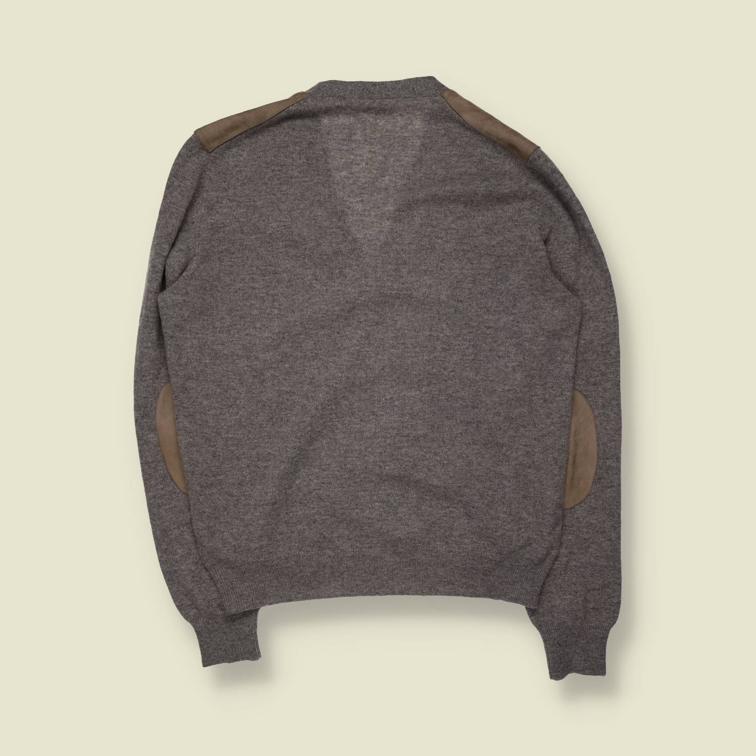 1990s | Taupe Suede & Wool-Cashmere Cardigan - Made in Italy - S