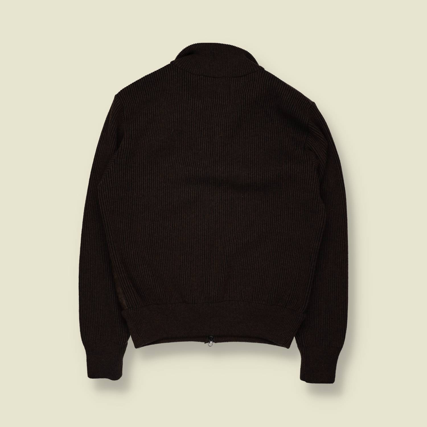 1990s | Become A | Dark Brown Leather & Knit Bomber Jacket - M