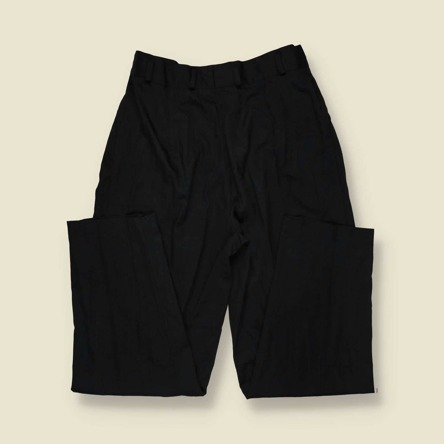 1980s | Black High-Waisted Pleated Trousers - w32
