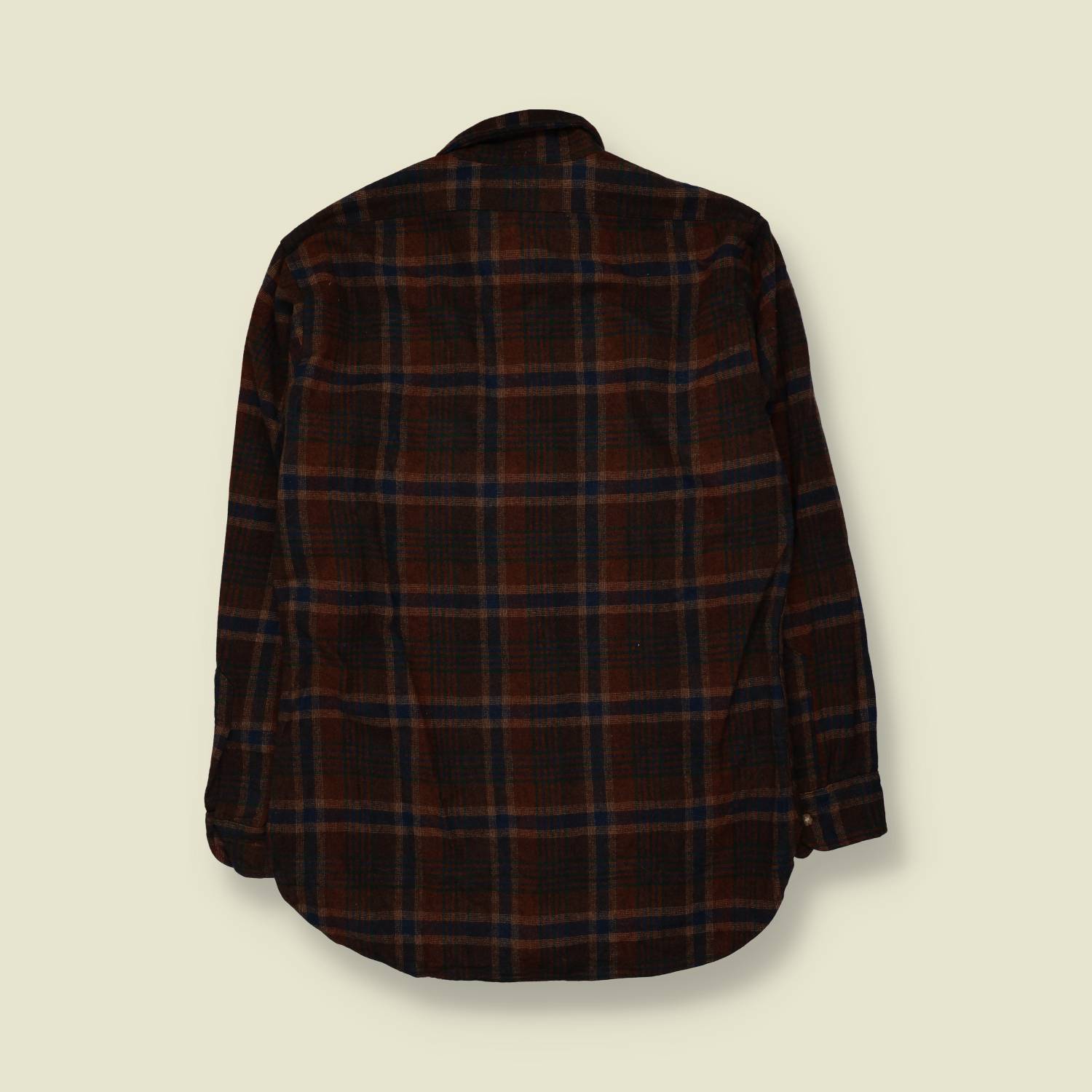 1970s | Pendleton | Tartan Wool Shirt | Brown/Navy - M