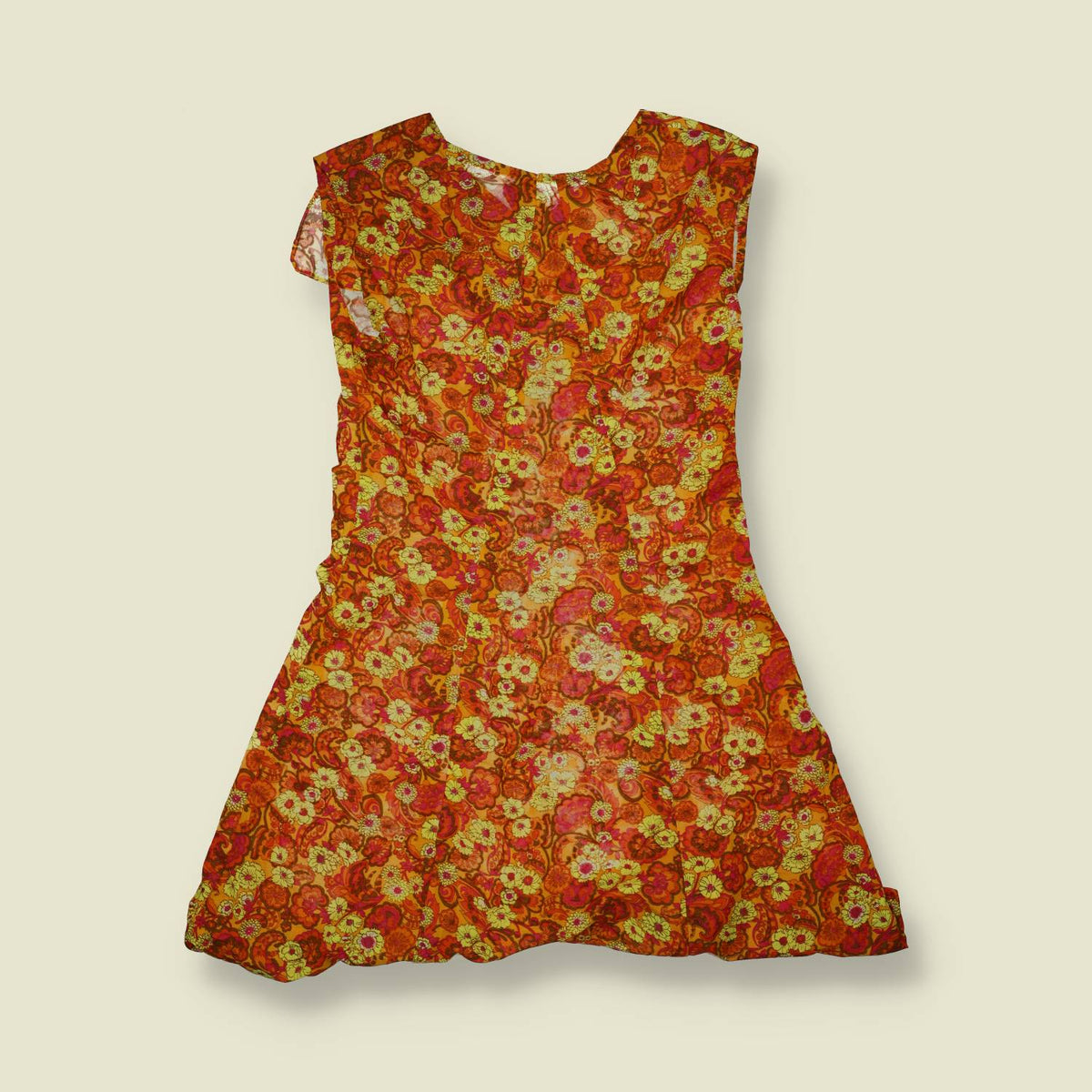1960s | Floral Shift Dress | Orange - 6