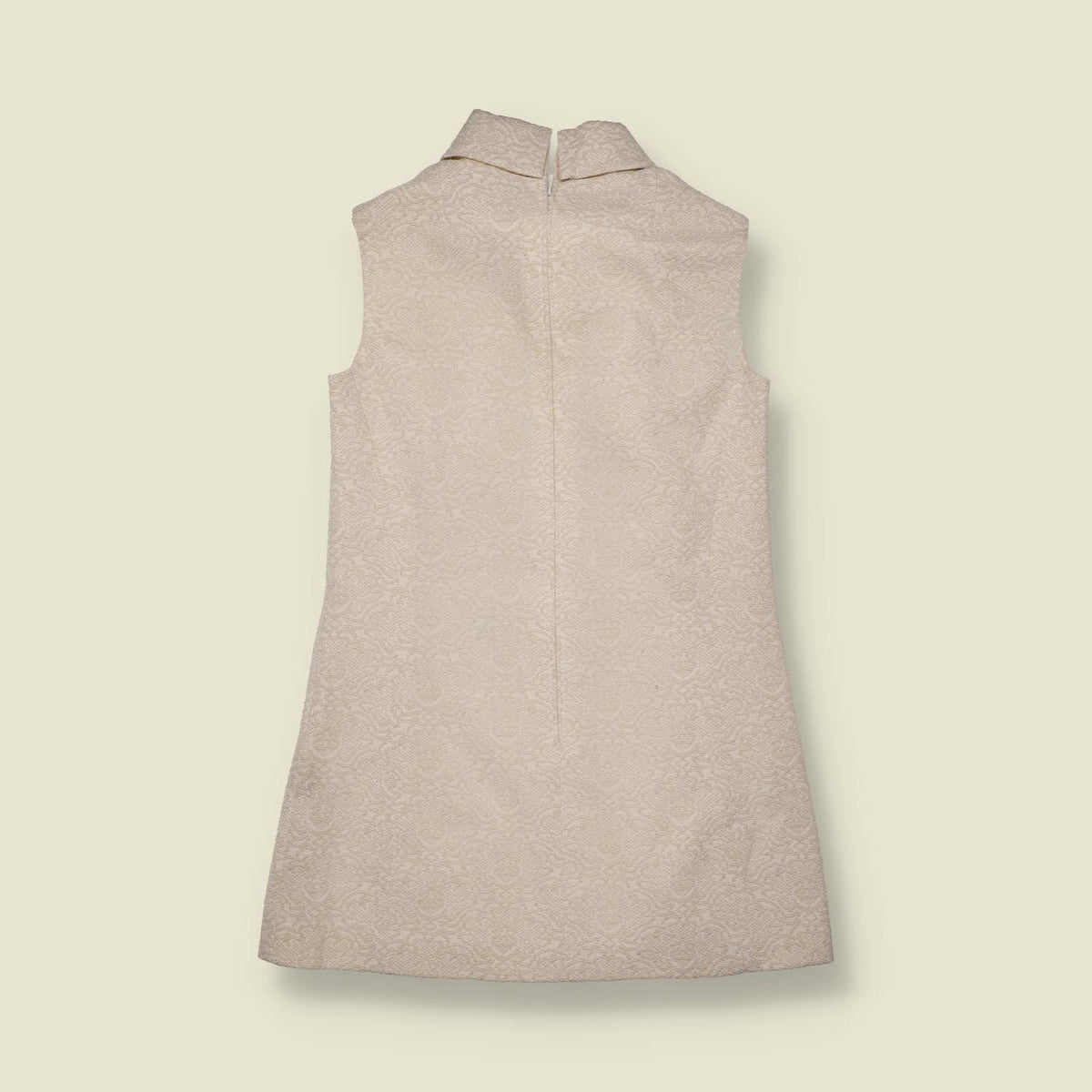 1960s | High Neck Party Dress | Cream - 8