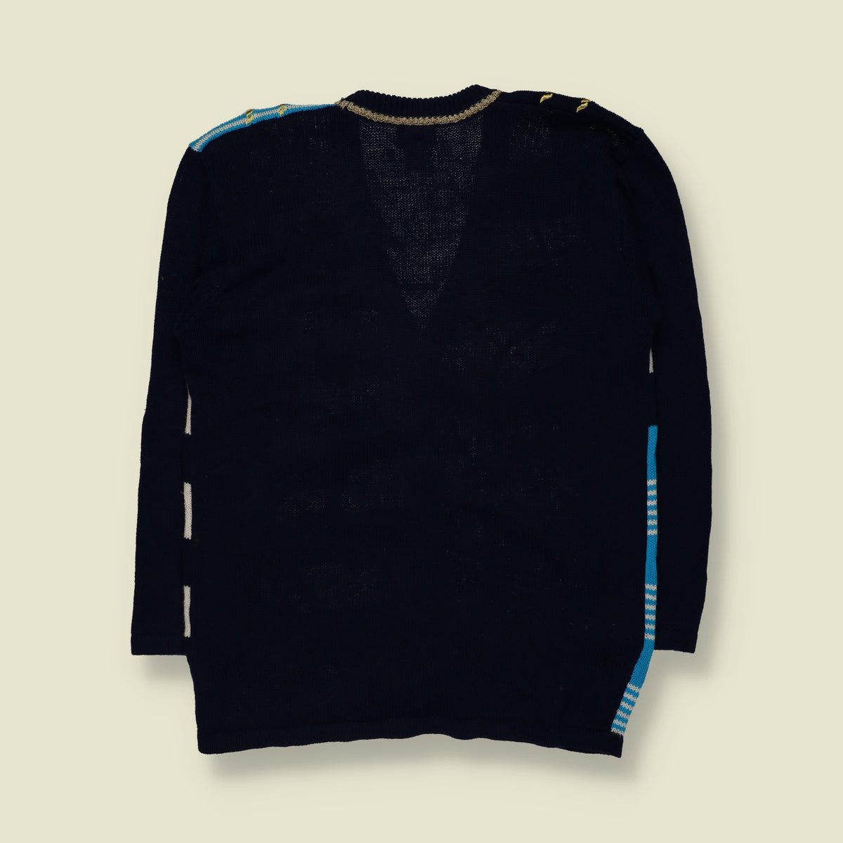 1980s | Koret | Novelty Star & Tassel Knit Cardigan | Navy, Turquoise & Cream - 14