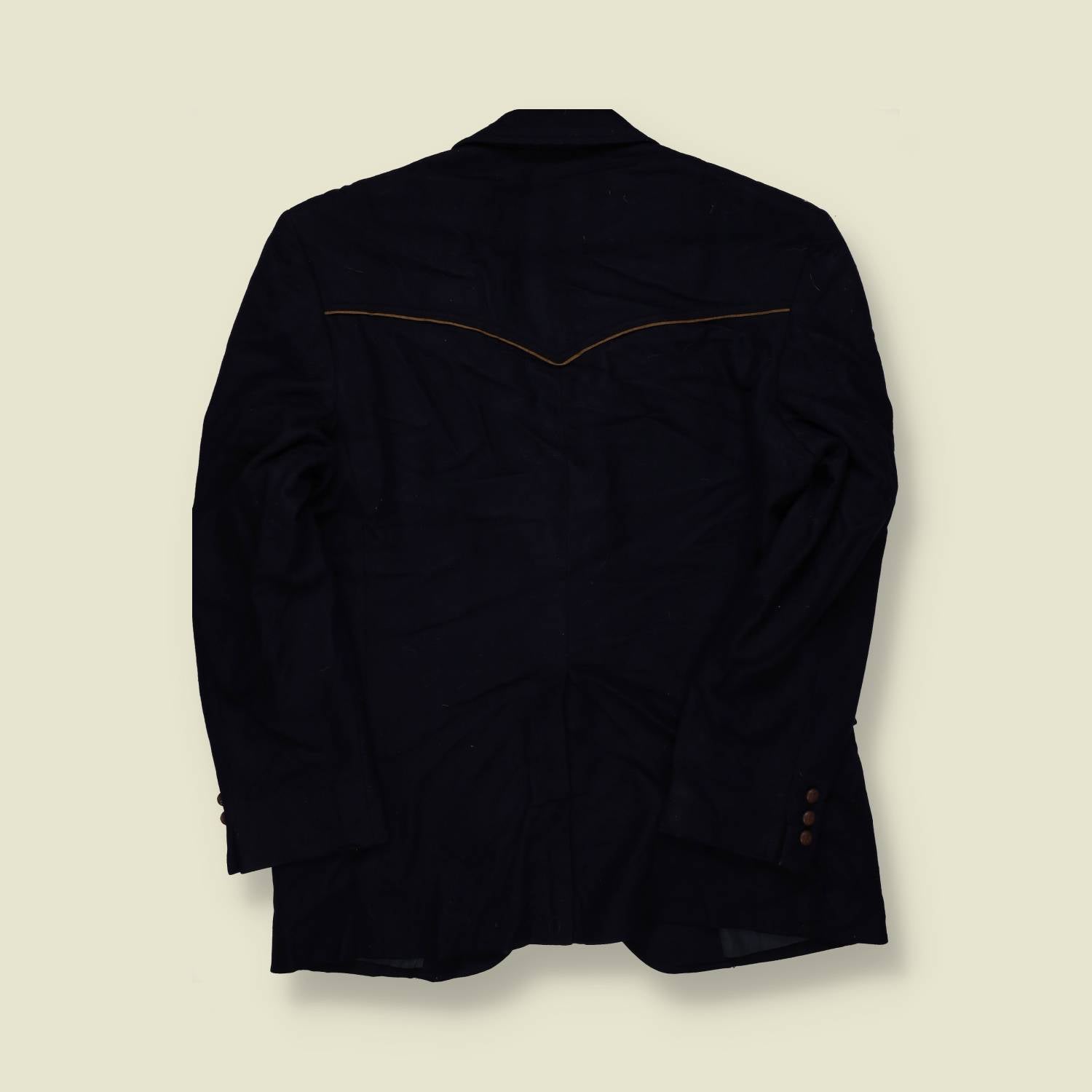 1990s–2000s | Pendleton | Wool Western Blazer | Dark Blue | Contrast Trim – M